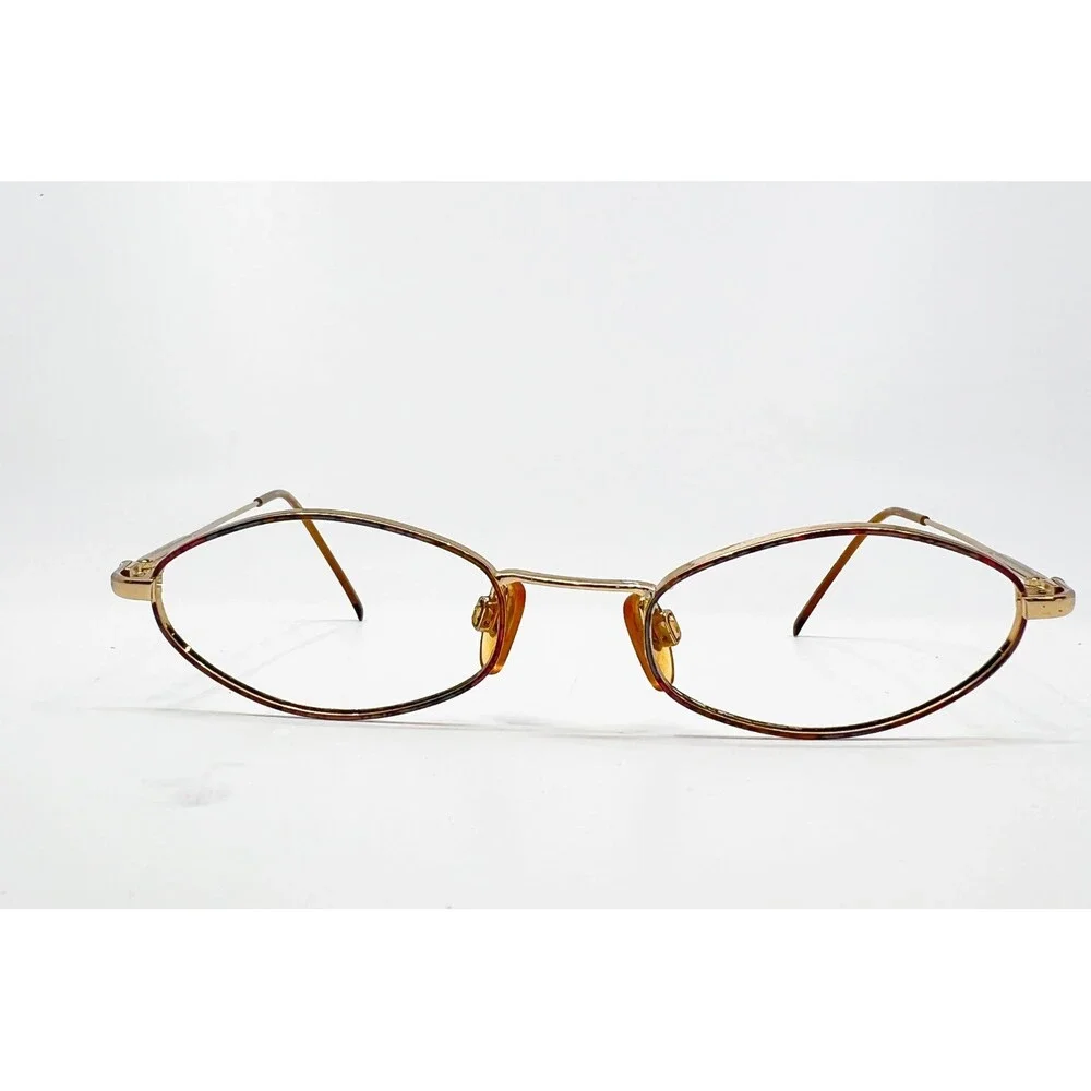 Anne Klein Eyeglasses Women Gold Tortoise Oval Frames Italy K1087 47-19-130
